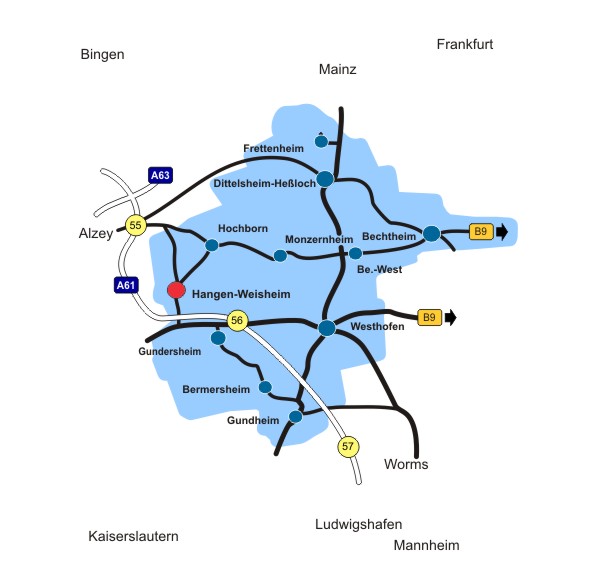 Lageplan Ortsgemeinde Hangen-Weisheim